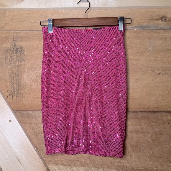Windsor Marvel at me sequin mini skirt party hot pink women’s small - Picture 1 of 6